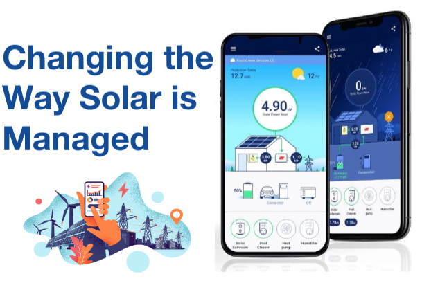 Solar system monitoring dashboard shown on a phone and tablet