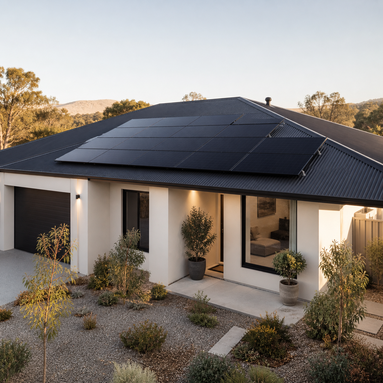 Contemporary South Australian home with a neatly integrated rooftop solar array